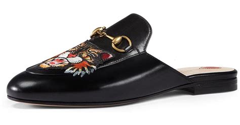 gucci princetown tiger pierced heart|GUCCI Black Leather Tiger Applique Horsebit PRINCETOWN .